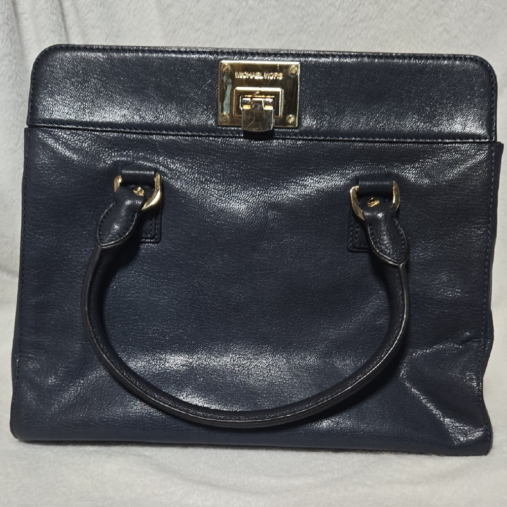Michael Kors Vintage Satchel Gold MK HDWR Classic Elegance SOFT Leather - Picture 2 of 16